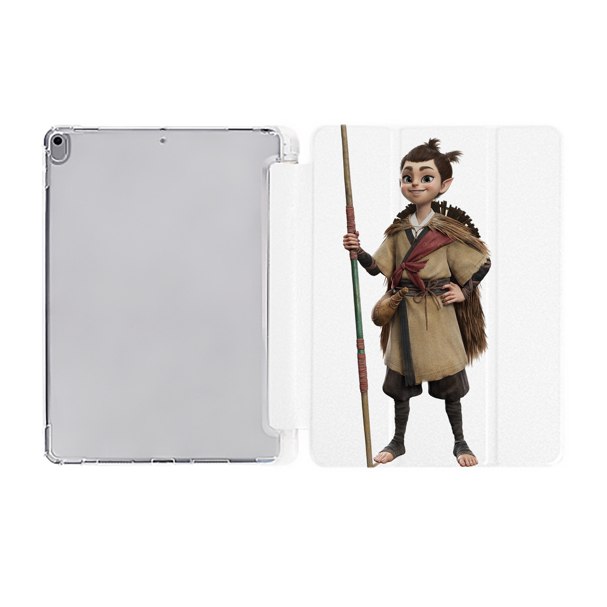 （画像用） Ne Zha 2 ナタ 魔童の大暴れ IPad ケース ペン収納付き 三つ折りスタンド PUレザー×シリコン 対応機種9.5/10.5/10.9インチ